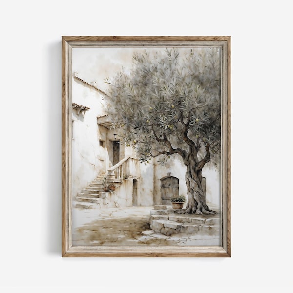 Lámina de olivo vintage: Arte mural para cocina de estilo rústico (descarga digital) / 145