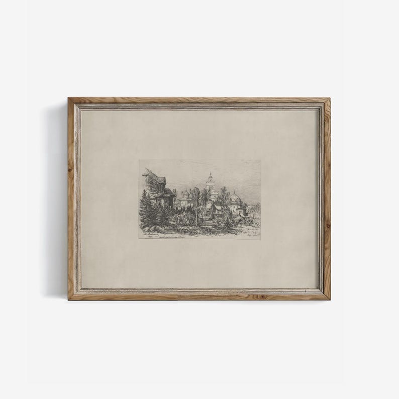 Vintage Paris Print: Antique Palace Cityscape Sketch (Digital Download) | 141 image 1