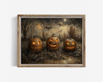 Vintage Halloween Jack O' Lantern Print: Gruselige Landhaus Dekoration (Digitaler Download) | 502