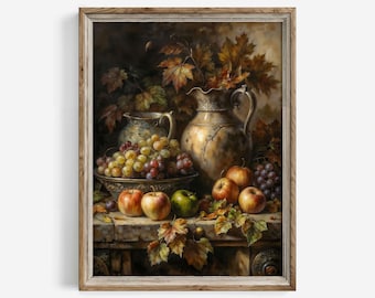 Moody Autumn Still Life Print: Vintage Fall Cottagecore Kitchen Decor (Digital Download) | 482