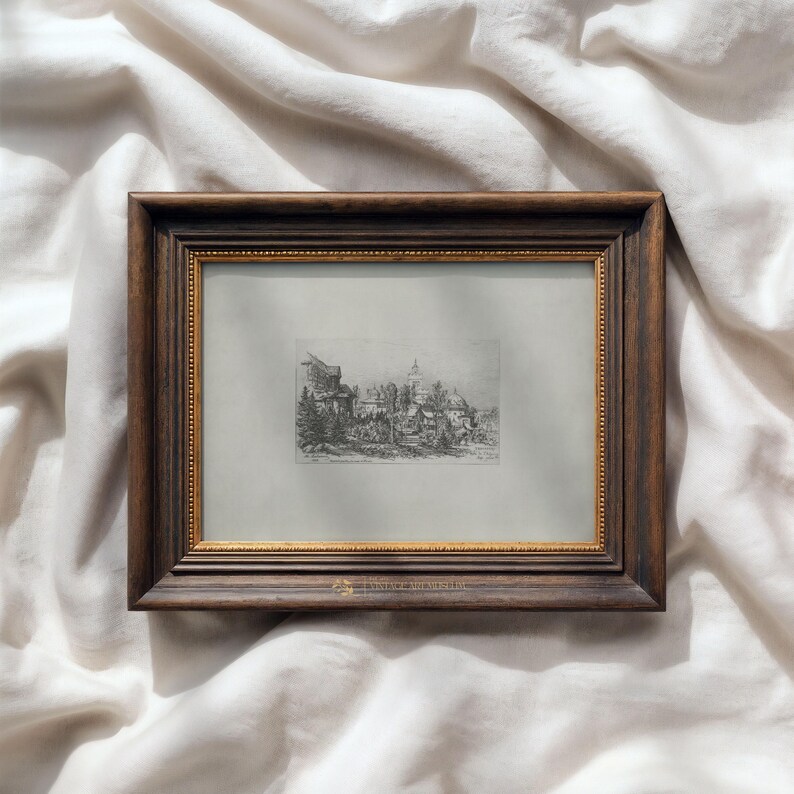 Vintage Paris Print: Antique Palace Cityscape Sketch (Digital Download) | 141 image 5