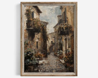 Viterbo Italy Print: Vintage Italian Street Scene Cottagecore Wall Art (Digital Download) | 419