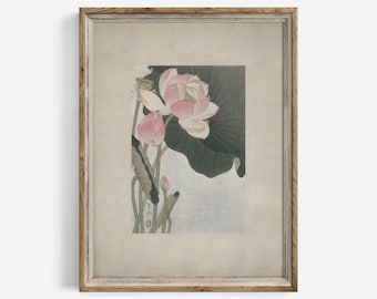 ヴィンテージローズプリント：静物画 花の水彩画 コテージコア
