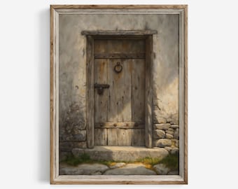 Impression de porte en bois antique : décoration murale d'art mural Cottagecore de ferme (téléchargement numérique) | 803