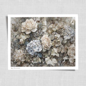 Hydrangea Painting Art Print | Flower Still Life Vintage Home Decor Printable Wall Art | Downloadable | 461