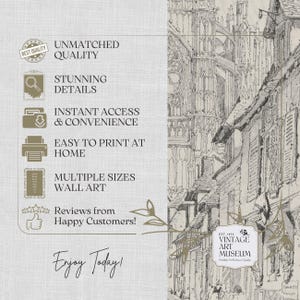 French Cathedral Sketch Print: Vintage Gothic Architecture (Digital Download) | 174 image 9