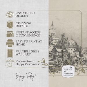 Vintage Paris Print: Antique Palace Cityscape Sketch (Digital Download) | 141 image 9