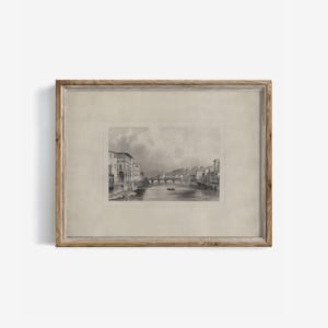 Florence Italy Vintage Sketch Print: Rustic Urban Wall Art Cottagecore (Digital Download) | 118