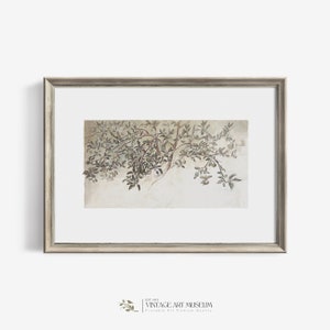 Vintage Neutral Apple Tree Sketch Art Print Watercolor Farmhouse Kitchen and Living Printable Wall Art Muted Tones Decor Downloadable | 162