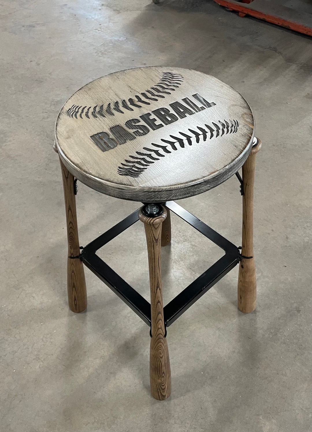 Baseball Bat Stool, Barstool, Man Cave Stools, Baseball Chair, Wood