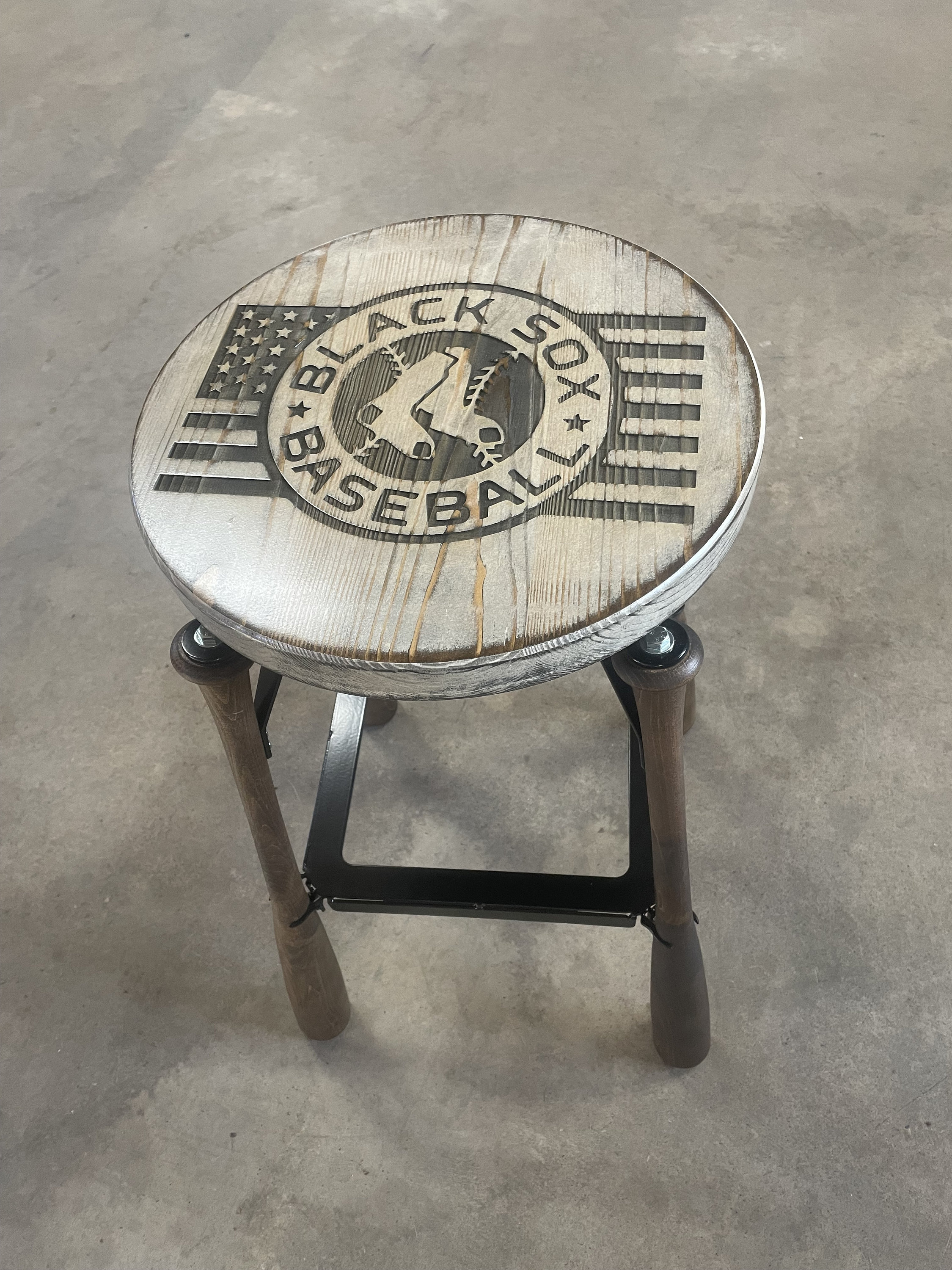 Baseball Bat Stool, Barstool, Man Cave Stools, Baseball Chair, Wood