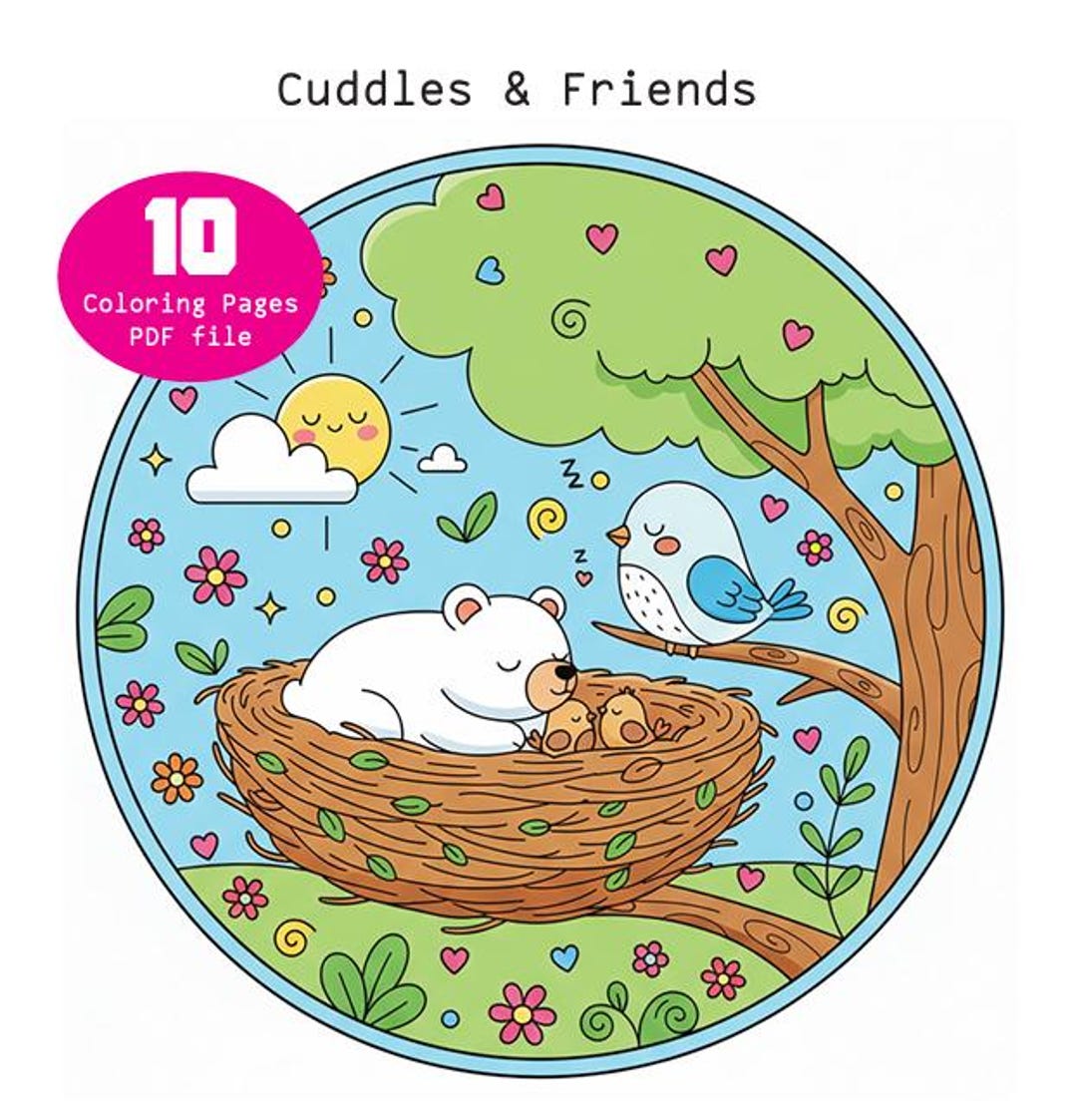 Ultimate Bold & Easy Coloring Book Cuddles and Friends Easy Page Hygge ...
