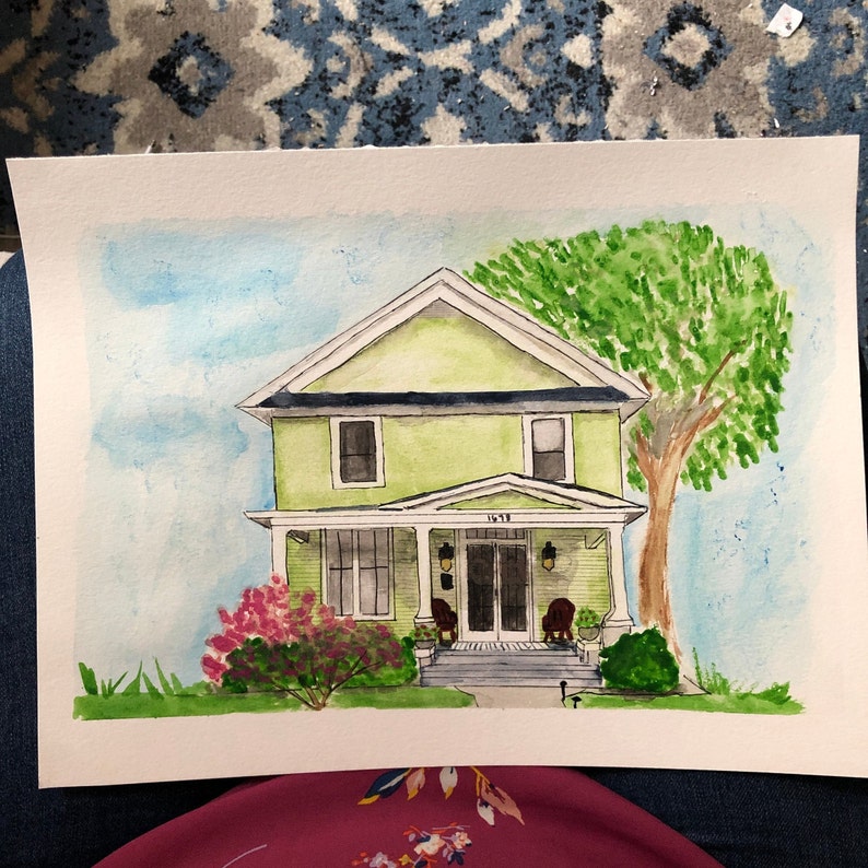 Personalized Painting of Your Home Etsy