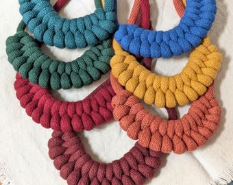 Statement cotton cord necklace | Colourful and lightweight | Handmade in the UK