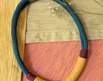 Multicolour rope necklace | Colourful and lightweight | Handmade in the UK