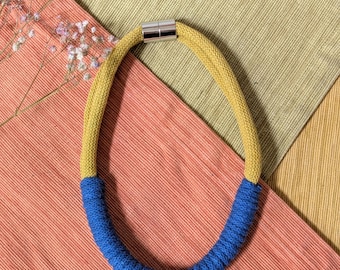 Two-tone rope necklace | Colourful and lightweight | Handmade in the UK
