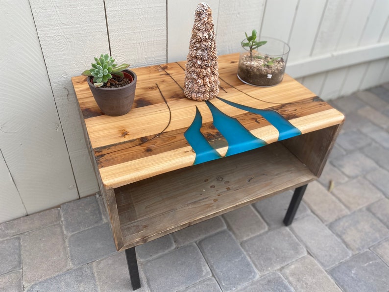 Epoxy resin tree root table