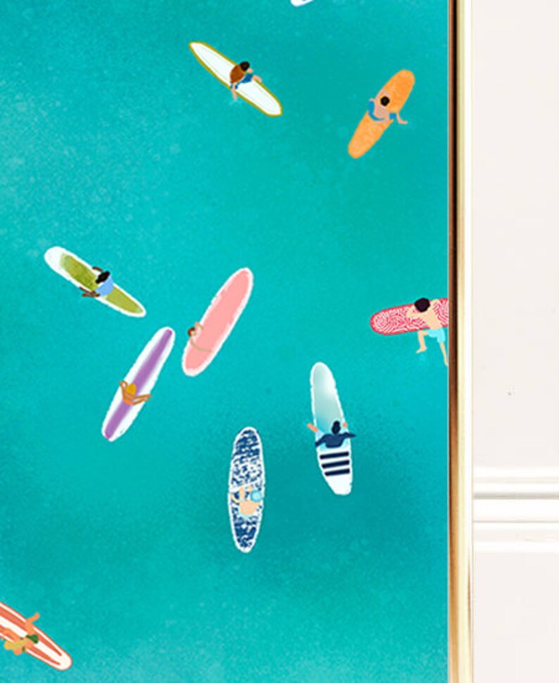 Surfboard Wall Art, Surf Poster, Room Decor Aesthetic, Ocean Wall Art