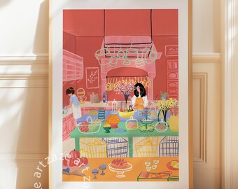 Colorful Kitchen Print, Food Poster, Kitchen Wall Decor
