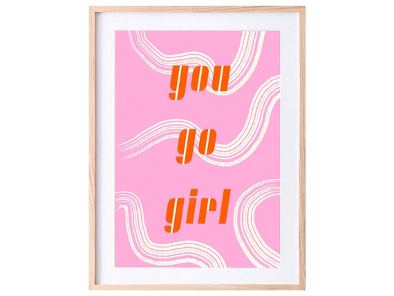 Pink Poster Quote Print Aesthetic Room Decor Girl Room | Etsy