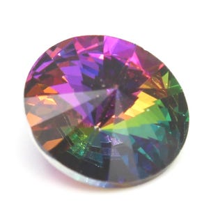 Electra Crystals, #1122, 12mm Round Rivoli, Pointed Back, Metallic, Foil Back, Discontinued, Rare, Quantity of 7