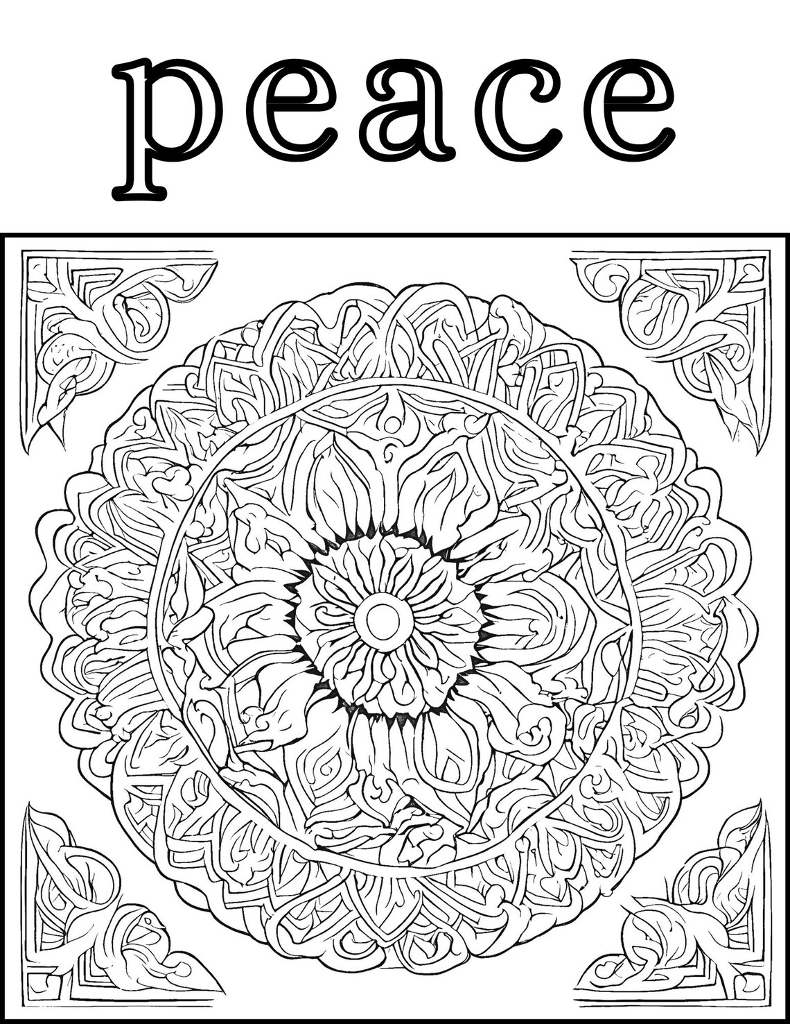 Mandala Designs Floral Coloring Book, Anxiety and Stress Relief ...