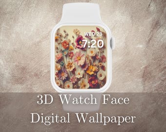 Floral Watch Background Boho Smart Watch Face Digital Download Modern Spring Design Nature Inspired Tech Accessory Gift for Her Feminine