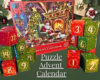 Christmas Puzzle Advent Calendar Winter Fun Holiday Family Activity