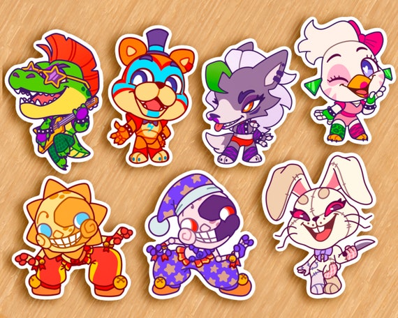 FNAF Security Breach Stickers Five Nights at Freddy's Stickers Glamrock  Freddy, Sunrise, Moondrop, Vanny, Etc. 