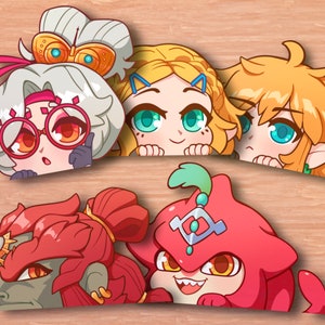 Tears of the Kingdom Peeker Stickers | Zelda | Link | Purah | Ganon | Sidon | The Legend of Zelda Car Decal