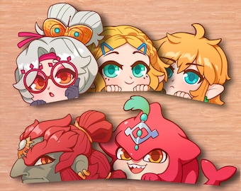 Tears of the Kingdom Peeker Stickers | Zelda | Link | Purah | Ganon | Sidon | The Legend of Zelda Car Decal
