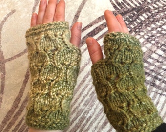 Green Dragon Fingerless Gloves