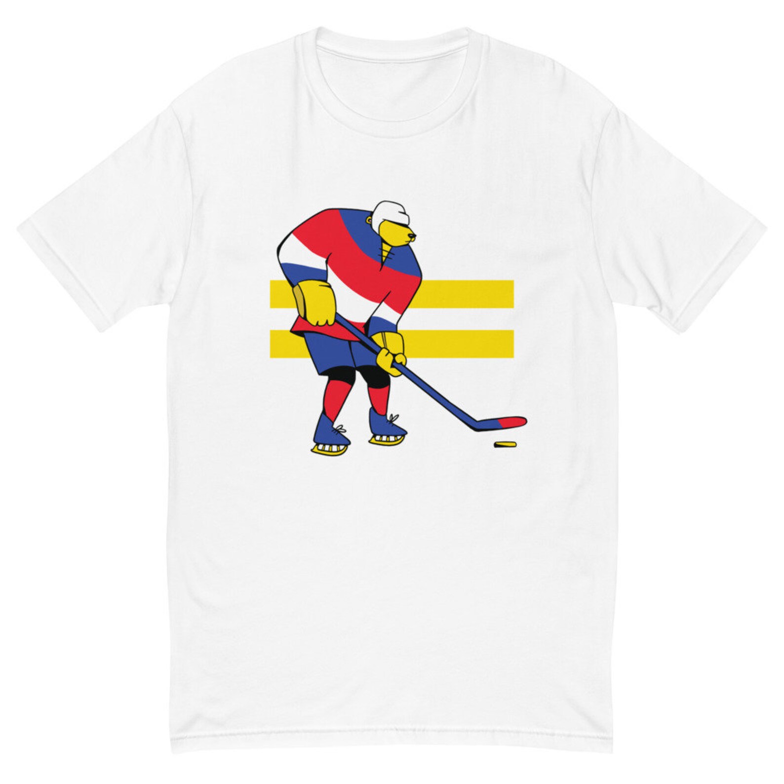 Ice Hockey Bear Short Sleeve Tshirt Luck Diamond Official T Etsy