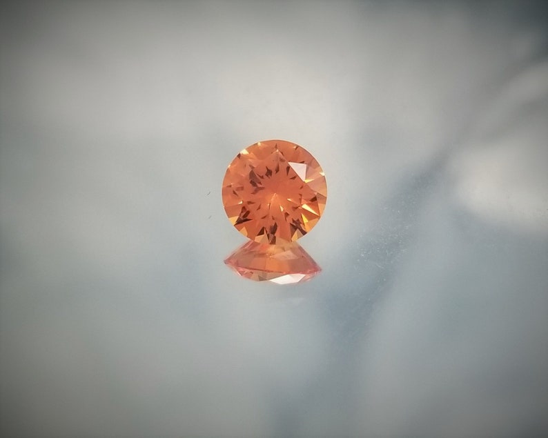 Orange Sapphire 6-Prong Silver Ring