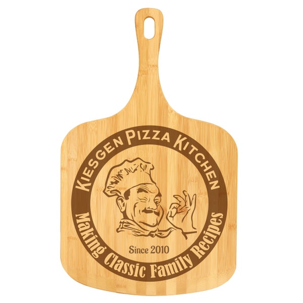 Personalized Large Bamboo Pizza Board - 16 Custom Designs