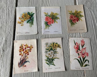 One Antique Tobacco Silk Flower Applique (Ref A-6957/10 Box 7)