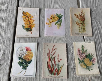 One Antique Tobacco Silk Flower Applique (Ref A-6957/9 Box 7)