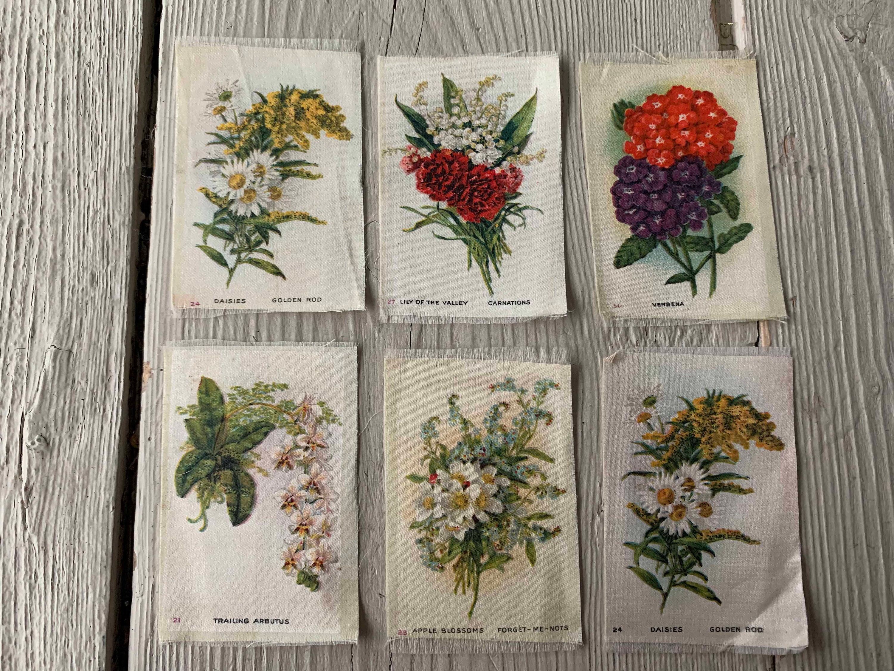 cigarette silks for sale One Antique Tobacco Silk Flower Applique (ref A-6957/2 Box 7)