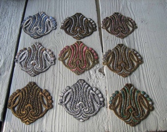 One Antique Embroidered Metallic Thread  Applique (Ref:  A-6927/3/4 Box 6)