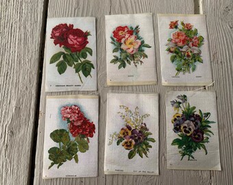 One Antique Tobacco Silk Flower Applique (Ref A-6957/6 Box 7)