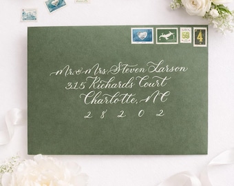 Luxury Handwritten Wedding Envelope Addressing | Custom Calligraphy | Metallic Ink Available | 5.25" x 7.25"