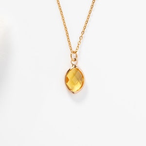 Customized Birthstone Necklace, Family Birthstone Necklace, Citrine Crystal Necklace, Bridesmaid Necklace, Gift For Her, Bridesmaid Gift