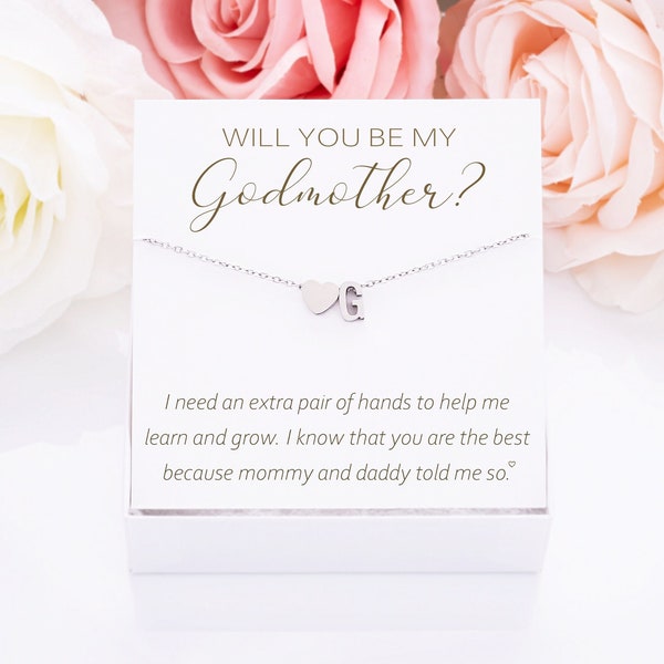 Godmother Proposal Necklace Gift, Personalized Godmother Necklace Box, Godmother Proposal Gift, Godmother Gift Box, Will You be my Godmother