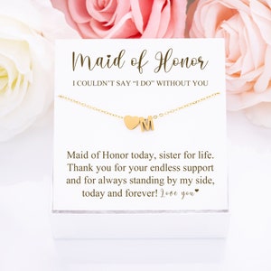 Personalized Maid of Honor Gift, Maid of Honor Necklace, Maid of Honor Proposal, Custom Maid of Honor Gift, Thank You Necklace with Card