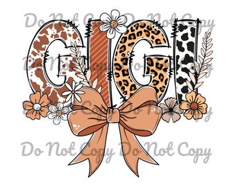 Leopard Floral Gigi DTF Print: Shirt Transfer (11 inches)