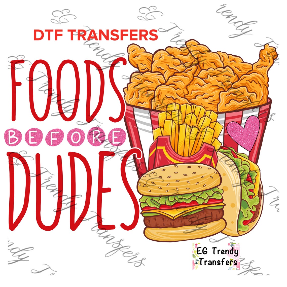 Foods before dudes transfer rts transfer DTF Transfer | Etsy