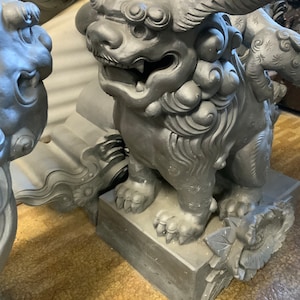 Guardian lion of Japanese shrine