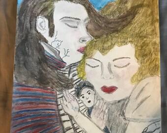 Interview with the Vampire inspired Art Print, Louis and Claudia