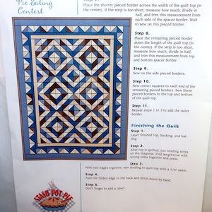 2006 PIE EATING CONTEST QUiLT Kit With Fabric By Karen Snyder 36x54" Lap Size Quilt Half Square Hoedown Quilter Quilting Lover Crafter Gift