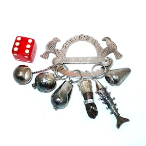 PENCA De BALANGANDAN Pendant Brazilian 6 Lucky Charm Amulets Doll House Articulated Fish Figa Fist Fruit Miniature Lucky Collector Love Gift